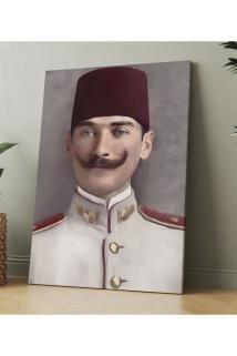 Atatürk Portresi Kurmay Yüzbaşı Dönemi Kanvas Tablo